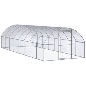 vidaXL Outdoor Chicken Coop Hen House Pet Cage Chicken Run Galvanised Steel