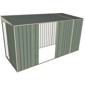 Build-a-Shed 1.5 x 3.7 x 2m Double Sliding Side Door Skillion Shed - Green