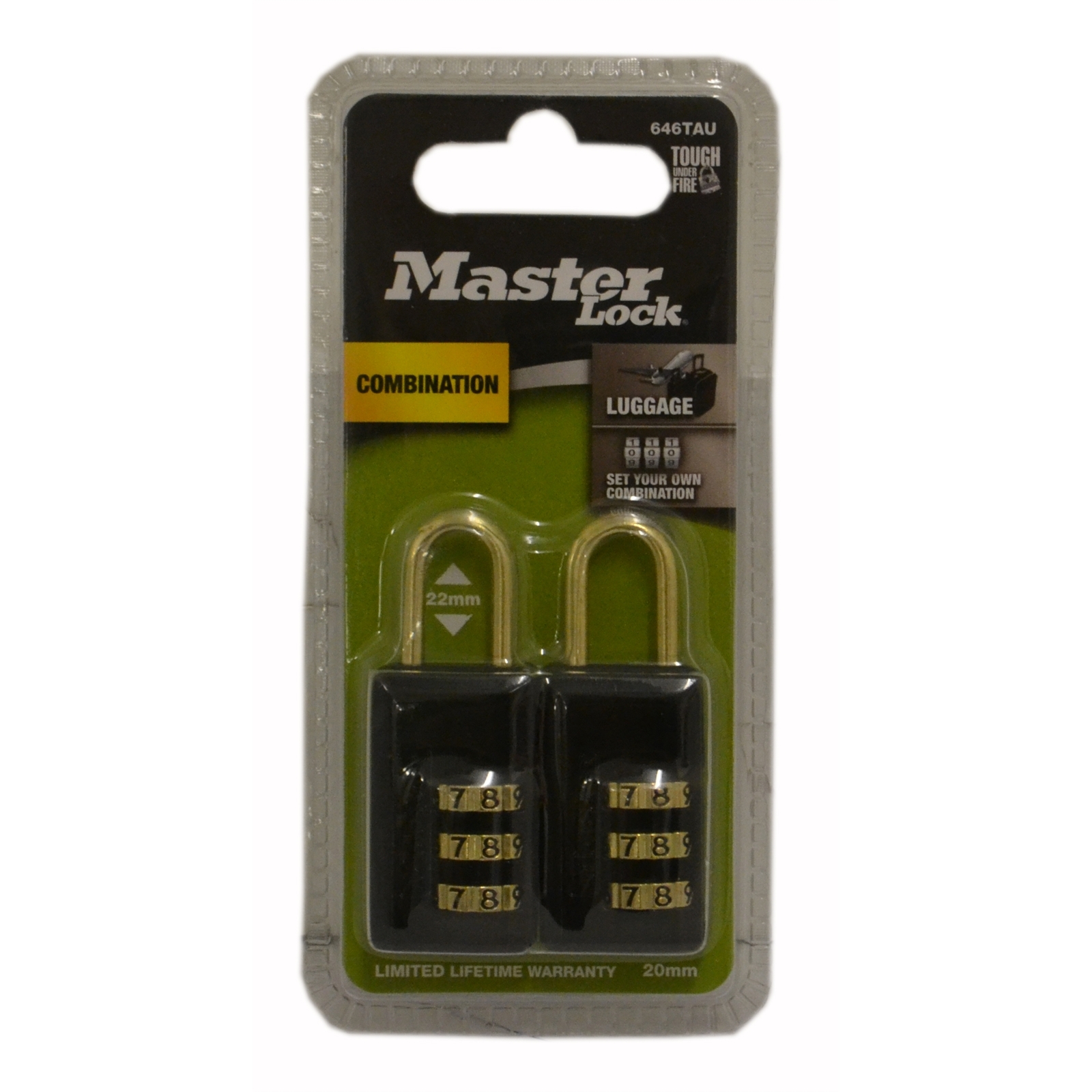 Masterlock 20mm Black Luggage Combination Padlock 2 Pack Bunnings Australia