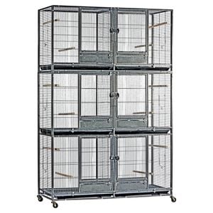 Flyline Xl Triple-double Breeding Bird Cage For Canary Parakeet Cockatiel Lovebird Finch