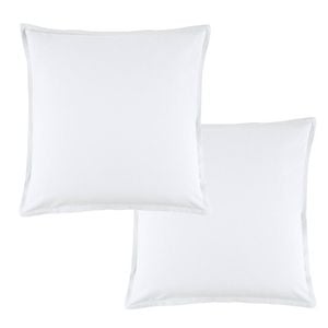 Bianca Pair of Wellington White Linen Cotton European Pillowcases
