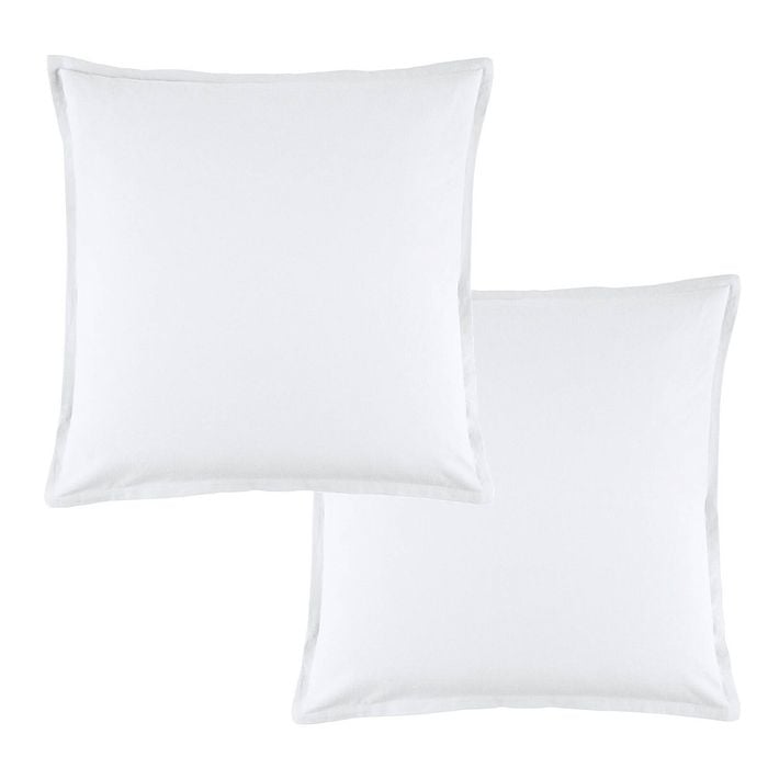 Bianca Pair of Wellington White Linen Cotton European Pillowcases