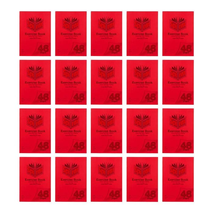 20x Spirax P105 Pp Cover Exercise Notebook A4 248 Pages 4mm Dotted Thirds Red