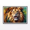 Majestic Lion Bright Oil Paints  Print 100% Australian Made 90x60cm  (Poster)
