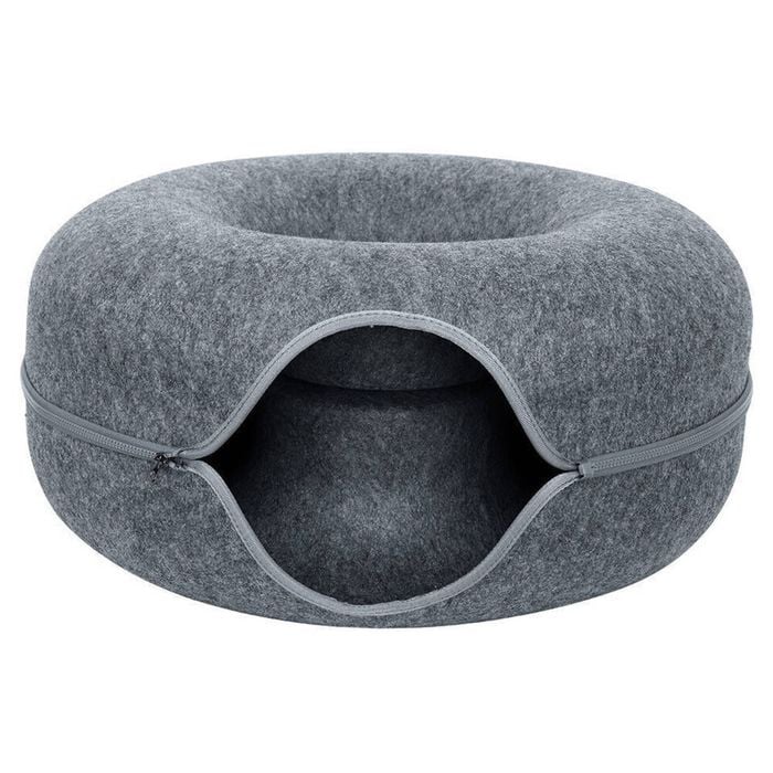 Provecta Large Felt Cat Tunnel Bed Dark Grey - Dark Grey