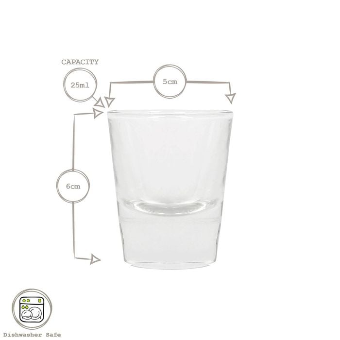 Wide Shot Glasses - 25ml - Clear - Pack of 12