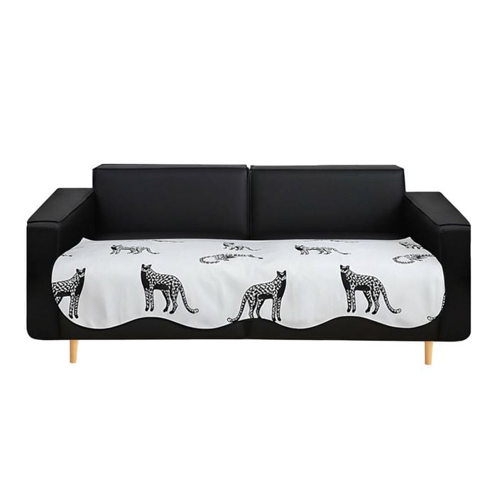 SOGA Four-Seater White Leopard Print 90x260cm Throw Blanket Sofa Cover