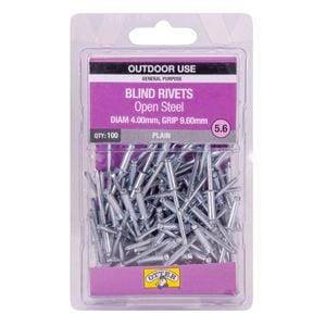 Otter 4.0 x 9.6mm Open Steel Blind Rivets - 100 Pack