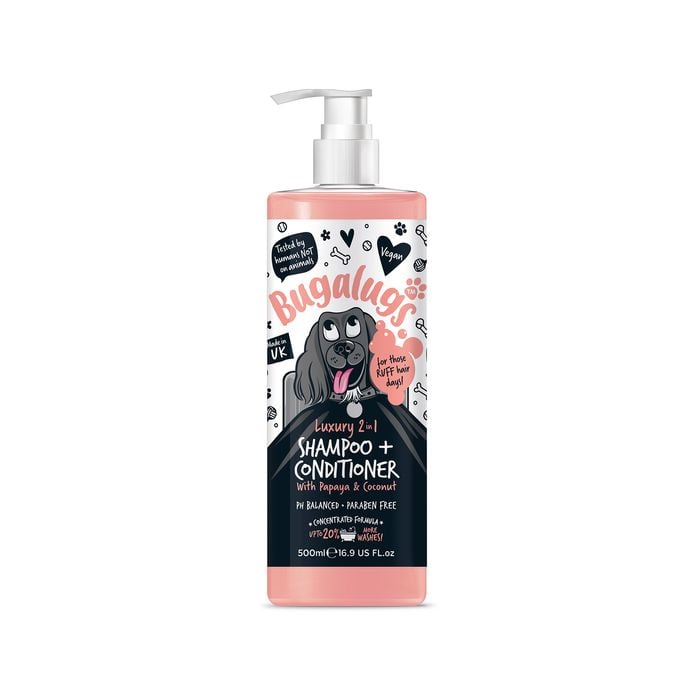 Bugalugs 500ml Luxury 2 In 1 Papaya And Coconut Dog Shampoo And Conditioner