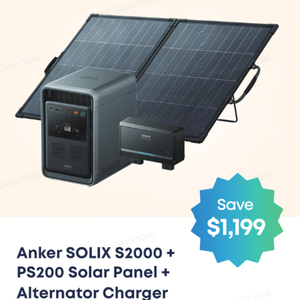 Anker SOLIX S2000 with 800W Alternator charger and 200W Bifacial Solar Panel
