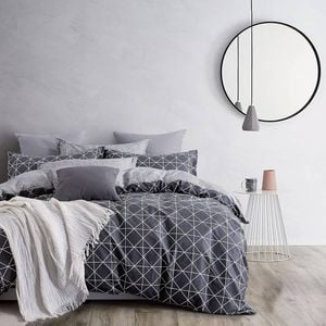 Gioia Casa 100% Cotton Manhattan Reversible Printed Quilt Cover Set - Queen