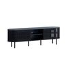 Lenora Entertainment Unit TV Cabinet 180cm 2 doors slat black