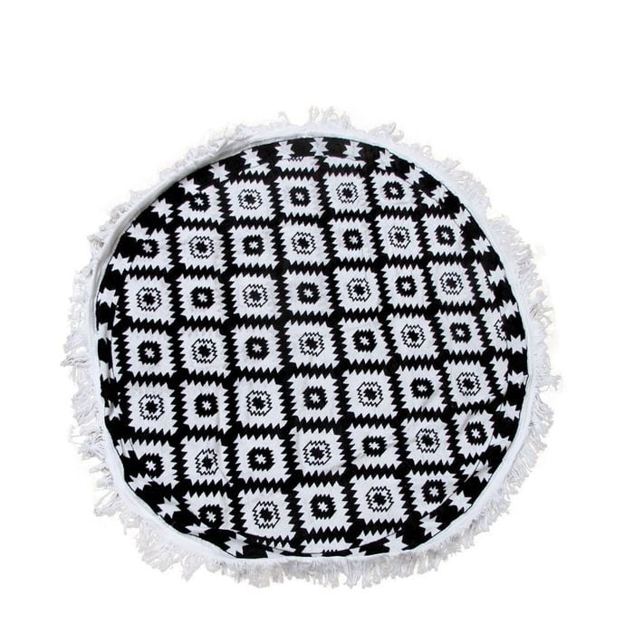 Aztec 100% Cotton Round Beach Towel 150cm Diameter + 5cm Fringe