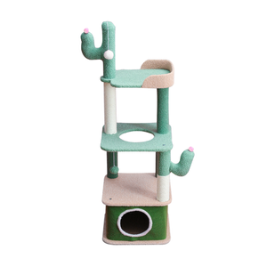 Cactus-Styled Cat Climbing Tree