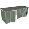 Build-a-Shed 1.5 x 6 x 2m Skillion Dual Double Hinged Side Doors Shed - Green