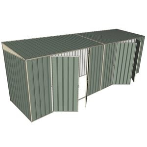 Build-a-Shed 1.5 x 6 x 2m Skillion Dual Double Hinged Side Doors Shed - Green