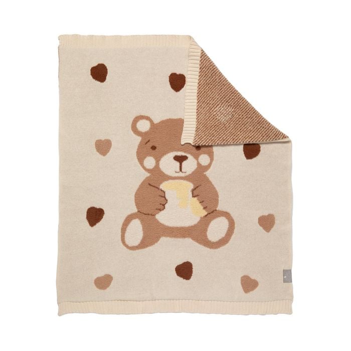 Living Textiles Fluffly Jacquard Blanket - Cuddly Bear