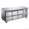 FED-X S/S Six-Door Bench Fridge With Drawers XUB7C18S3D