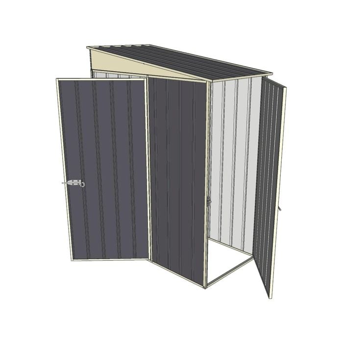 Build-a-Shed 1.5 x 0.8 x 2m Singled Hinged Door Skillion Shed with Single Hinged Side Door - Grey
