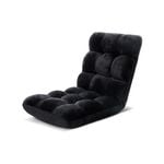 Artiss Floor Lounge Sofa Bed Floor Black Velvet Chair