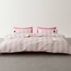 Pink Stripe 100% Cotton Quilt Cover Set - King Size