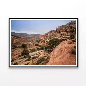 Rocky Canyon with Trees & Sky   Print 100% Australian Made 120x90cm  (Poster)