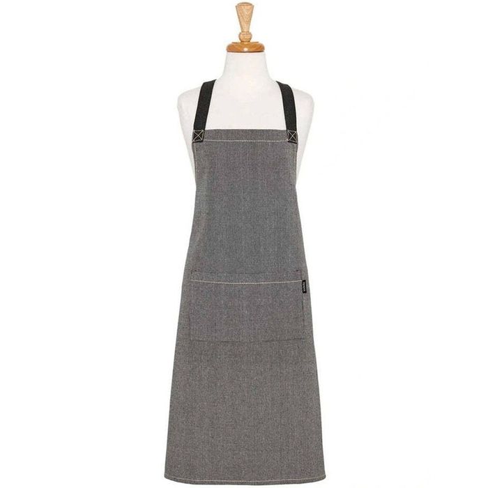 Ladelle Eco Recycled Cotton Kitchen Cooking Apron Charcoal 70x89cm