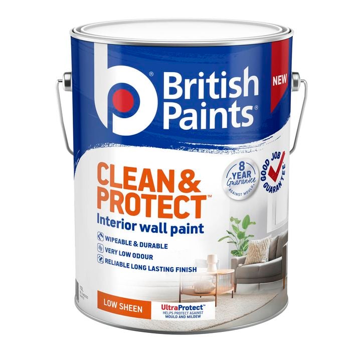British Paints Clean And Protect White Low Sheen - 10L