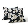 Dreamaker Ezra Floral Printed European Pillowcase Navy Twin Pack