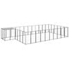 vidaXL Dog Kennel Black 19.36 m² Steel Outdoor Puppy Enclosure Dog Cage House