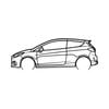 Ignite Laser Ford 2018 Fiest St Silhouette Metal Wall Art Coated Black 15.7inch/40cm
