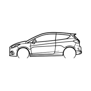 Ignite Laser Ford 2018 Fiest St Silhouette Metal Wall Art Coated Black 15.7inch/40cm