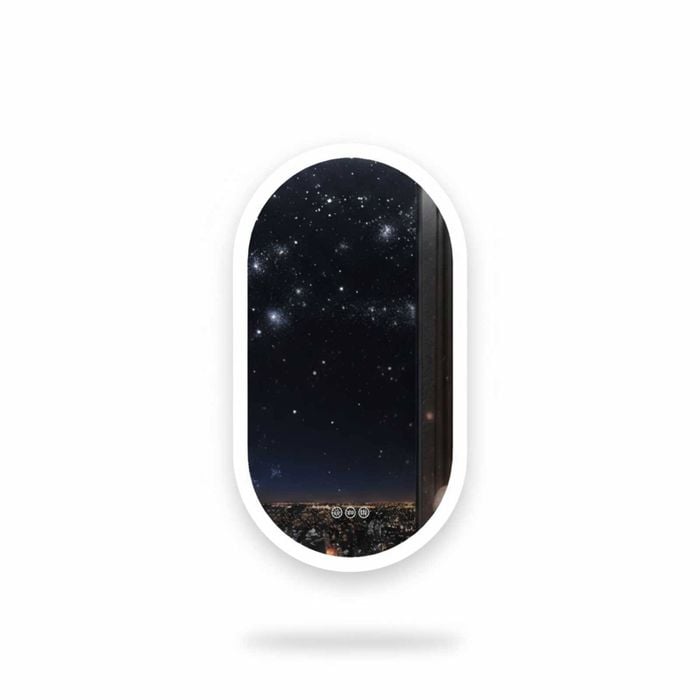 P&P Silver LED Bathroom Mirror Anti Fog Dimmable Waterproof Design