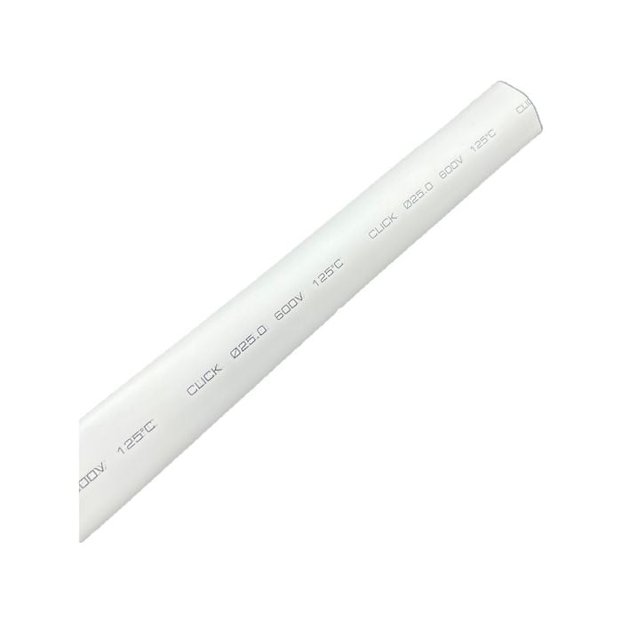 Click 25mm x 1.2m White Heat Shrink Thin Wall Tubing