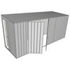 Build-a-Shed 1.5 x 4.5 x 2m Sliding Door Tunnel Shed with Side Doors - Zinc