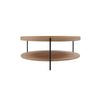 Seek and Ramble Set Of 2 Round Coffee Table & Side Table Ash & Black Bundle