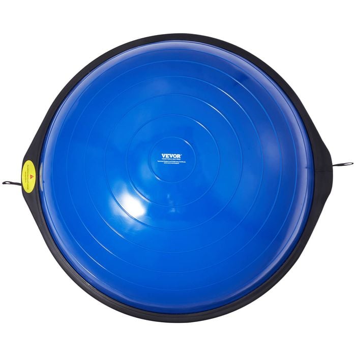 VEVOR 64cm Half Exercise Ball Trainer Blue with Resistance Bands & Foot Pump
