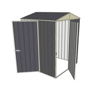 Build-a-Shed 1.5 x 1.5 x 2.3m Single Hinged Door Gable Shed with Single Hinged Side Door - Grey