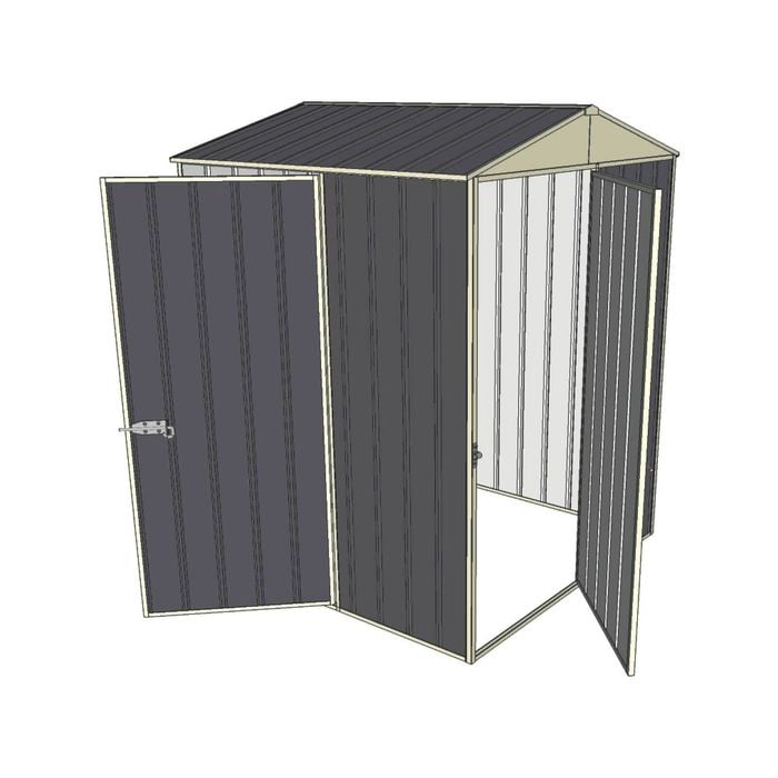 Build-a-Shed 1.5 x 1.5 x 2.3m Single Hinged Door Gable Shed with Single Hinged Side Door - Grey