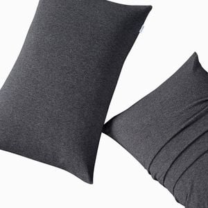 Gioia Casa 100% Jersey Cotton Standard Pillowcases - Soft, Breathable, and Stretchy - Black Marble - Set of 2 - 73cm x 48cm