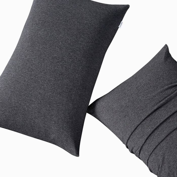 Gioia Casa 100% Jersey Cotton Standard Pillowcases - Soft, Breathable, and Stretchy - Black Marble - Set of 2 - 73cm x 48cm