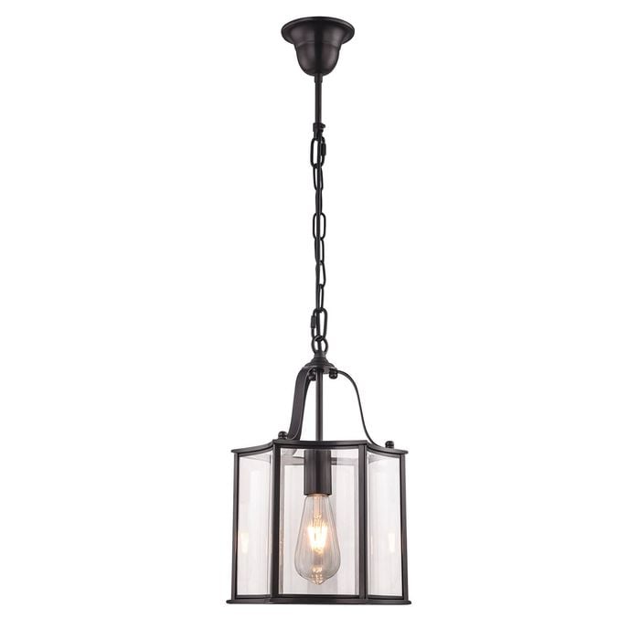 Vencha Brentwood 1 Light Traditional Pendant - Black