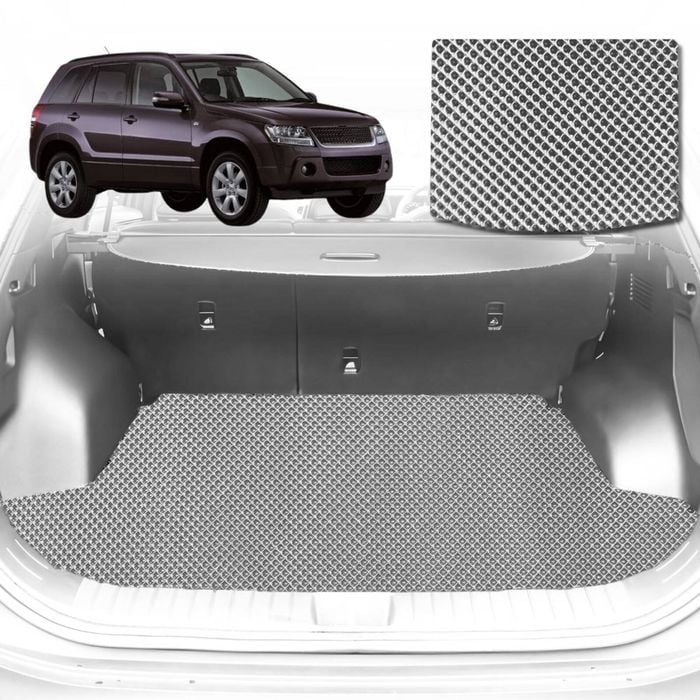 6D Diamond Car Boot Mat for Suzuki Grand Vitara (5-Door) SQ, JT2005-2015-Cargo Mat-Grey-Outback GT