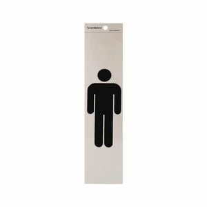 Sandleford 245 x 58mm Gentlemen Symbol Silver Self Adhesive Sign