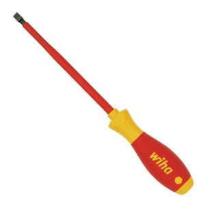 Wiha Flat Slotted Screwdriver 2.5 x 75mm VDE Insulated Softfinish Handle 