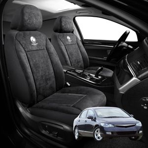 Australian Goose Edition Front Seat Covers for Honda Civic 2006 - 2012 Sedan(8th Gen) - Suede, Universal Fit - Black
