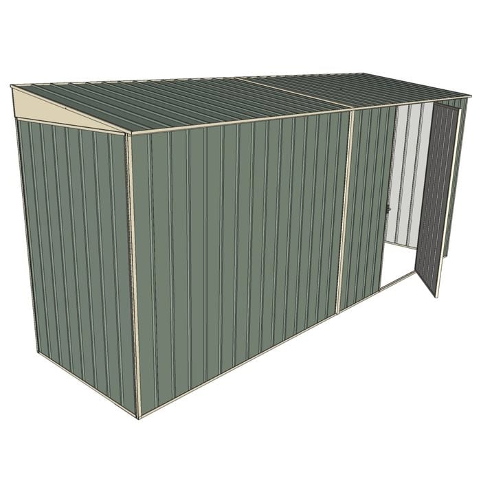 Build-A-Shed 1.2 x 4.5 x 2.0m Skillion Single Hinged Side Door Shed - Green
