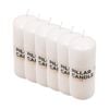 6PK Divine Living Wax Pillar Church Decorative Candle 6x15cm White