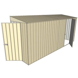 Build-A-Shed 1.2 x 4.5 x 2.0m Skillion Single Hinged Side Door Shed - Cream