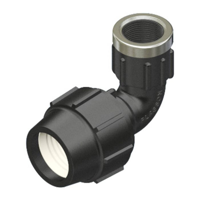 Plasson 50mm x 1" Metric Compression 90° Female Elbow